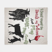 ヤギ |ヤギと一緒にワ遊インを飲みたい フリースブランケット (正面(横))