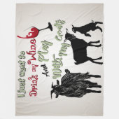 ヤギ |ヤギと一緒にワ遊インを飲みたい フリースブランケット (正面)