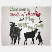 ヤギ |ヤギと一緒にワ遊インを飲みたい フリースブランケット (正面(横))