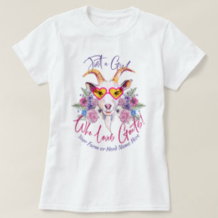ヤギ ヤギを愛する女の子  Just a Girl Tシャツ