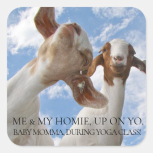 ヤギ・ヨガ・ワイズ・クラック スクエアシール