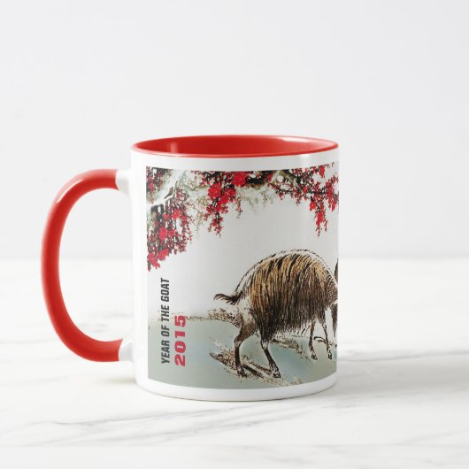 ヤギ/ラムのギフトの中国のな年は襲います マグカップ (左)
