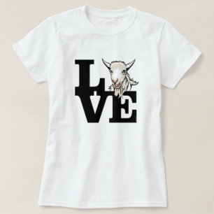 ヤギ  レトロL O V E角なし Tシャツ