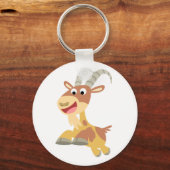 ヤギ!!（可愛い漫画のヤギ）キーチェーン キーホルダー (正面)