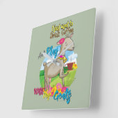 ヤギ|山羊とコーヒーを飲みた遊いだけ スクエア壁時計 (傾斜)