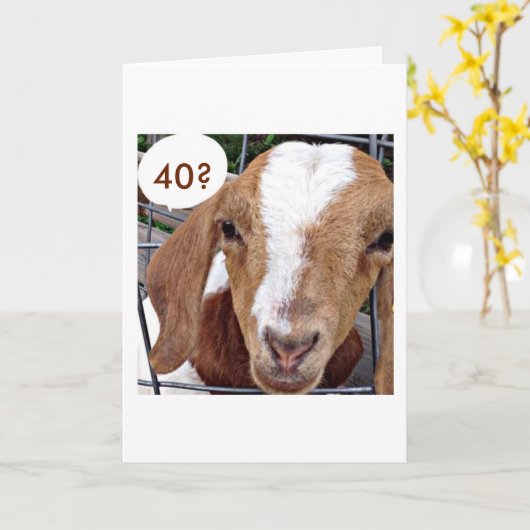 ヤギ…得40歳の誕生日をね。 カード (黄色い花)