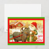 ヤギ"神7月"が付いているヴィンテージのスウェーデンの格言かサンタ シーズンポストカード (正面/裏面)