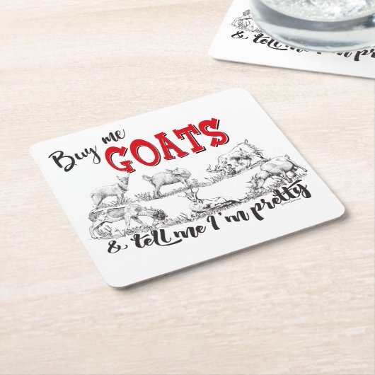 ヤギ 買| GetYerGoatと言かわいらしえ™ スクエアペーパーコースター (アングル)