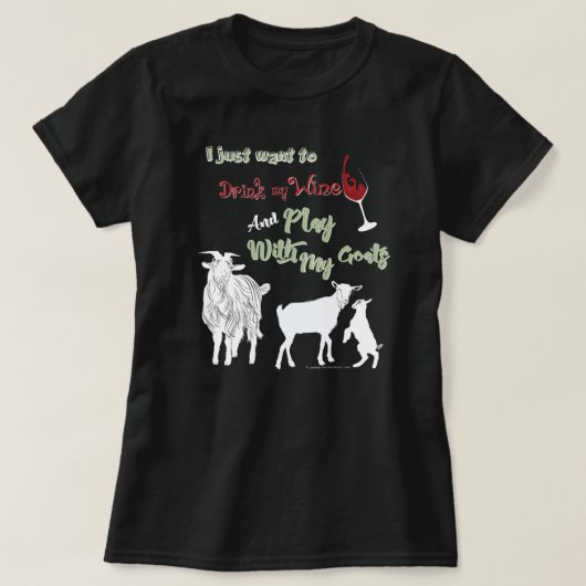 ヤギ | Goats DKでワイン&遊ドリンクしたい Tシャツ (デザイン正面)