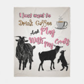 ヤギ | Just want 遊 Coffee  with My Goat フリースブランケット (正面)