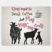 ヤギ | Just want 遊 Coffee with My Goat フリースブランケット (正面(横))