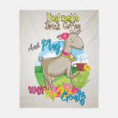 ヤギ | Just want 遊 Coffee with My Goat フリースブランケット (正面)