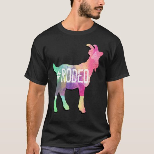 ヤギRODEOグラフィックおもしろいロデオ Tシャツ (正面)