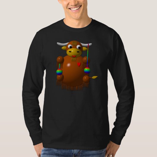 ヤクがヨーヨーで遊ぶ Tシャツ (正面)