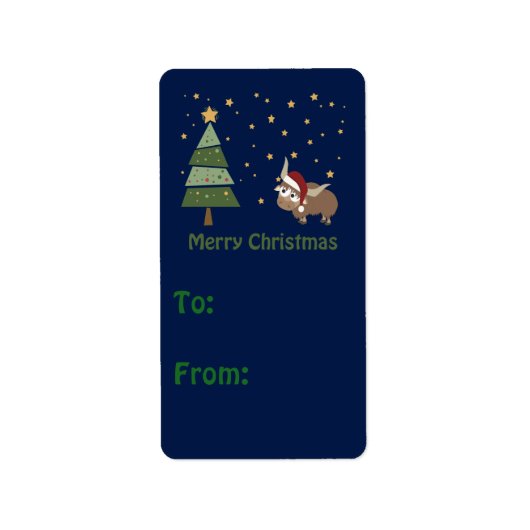 ヤクのクリスマスギフトタグ ラベル (正面)