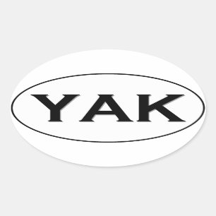 ヤクの楕円形のロゴ 楕円形シール
