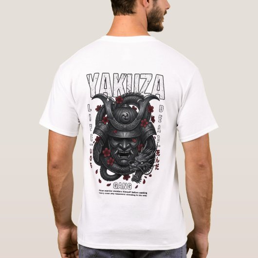 ヤクザドラゴンサムライ仮面Tシャツ Tシャツ (裏面)