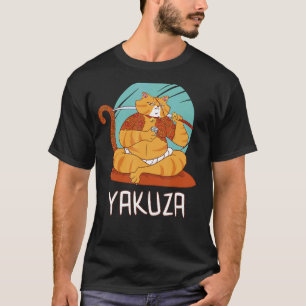 ヤクザ猫ゴクドマフィア日本のカタナジャパン酒 Tシャツ