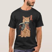 ヤクザ猫サムライ日本のソードカタナジャパンTig Tシャツ (正面)