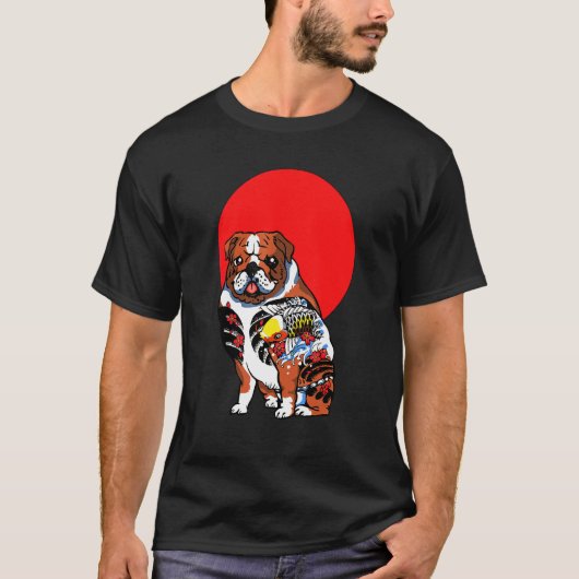 ヤクザ・イングリッシュ・ブルドッグ Tシャツ (正面)