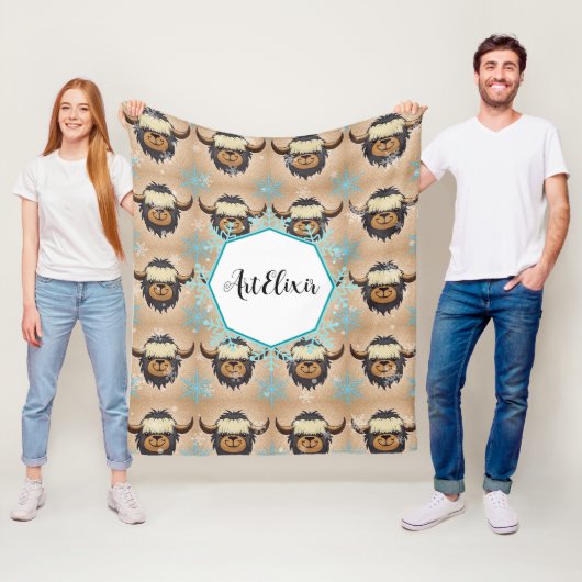 ヤクブラックスノーフレークプリント フリースブランケット (インサイチュ)