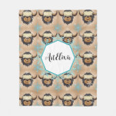 ヤクブラックスノーフレークプリント フリースブランケット (正面)