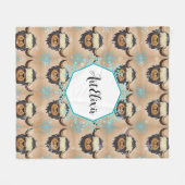 ヤクブラックスノーフレークプリント フリースブランケット (正面(横))