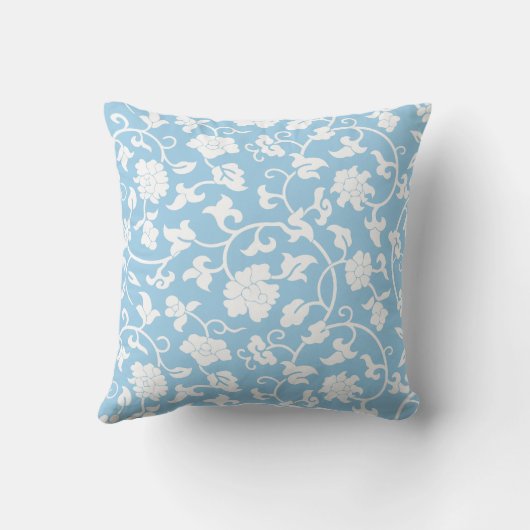 ヤグルマギクの青い花の枕 クッション (裏面)