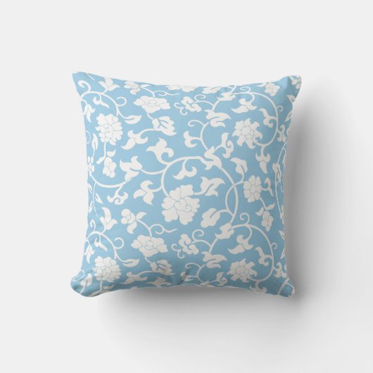 ヤグルマギクの青い花の枕 クッション (正面)