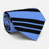 ヤグルマギクの青および黒い斜めのストライプのなタイ ネクタイ (ロール)