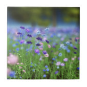 ヤグルマギクの青く装飾的なタイル タイル (正面)