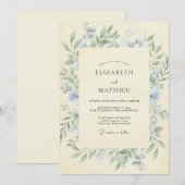 ヤグルマギクの黄色いツタの結婚式 招待状 (正面/裏面)