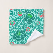 ヤコビアンフローラ,ターコイズ,アクア&コーラル バスタオルセット (ウォッシュタオル)