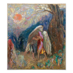 ヤコブと天使 Odilon Redon フォトプリント