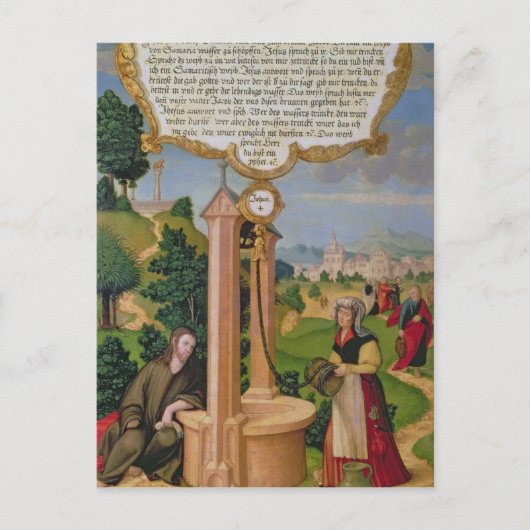 ヤコブの井戸にあるサマリアのキリストと女 ポストカード (正面)