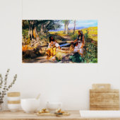 ヤコブの井戸にいるイエスとサマリア人の女 ポスター (キッチン)