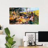 ヤコブの井戸にいるイエスとサマリア人の女 ポスター (ホームオフィス)