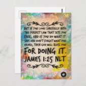 ヤコブの手紙1:25 聖書の記憶カード - ポストカード (正面/裏面)