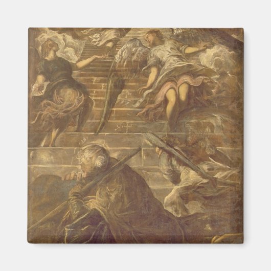 ヤコブの梯子(キャンバス上の油) マグネット (正面)