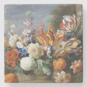 ヤコブボグダニチューリップ牡丹とその他の花 ストーンコースター (正面)