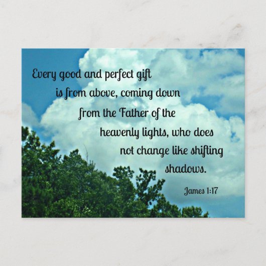 ヤコブ1:17すべての良い完全な贈り物は….. ポストカード (正面)