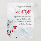 ヤコブ1:17すべての良い贈り物クリスマス冬の聖書 ポストカード (正面)