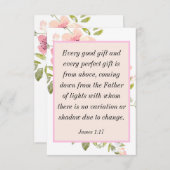 ヤコブ1:17聖書の聖句のフローラカードについて 招待状 (正面/裏面)