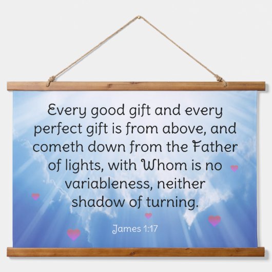 ヤコブ1:17 吊り下げ型タペストリー (正面)