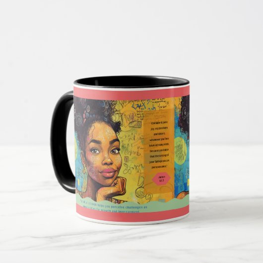 ヤコブ1:2-3信仰マグカップを励ます マグカップ (正面左)