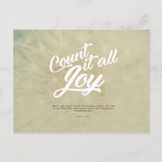 ヤコブ1:2-3 – 喜びを数え尽くす ポストカード (正面)