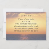 ヤコブ1:5あなたもしの誰もが知恵の聖書のカードを欠いている (正面)