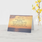 ヤコブ1:5あなたもしの誰もが知恵の聖書の聖句を欠いている カード (黄色い花)