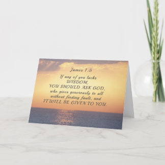 ヤコブ1:5あなたもしの誰もが知恵の聖書の聖句を欠いている カード