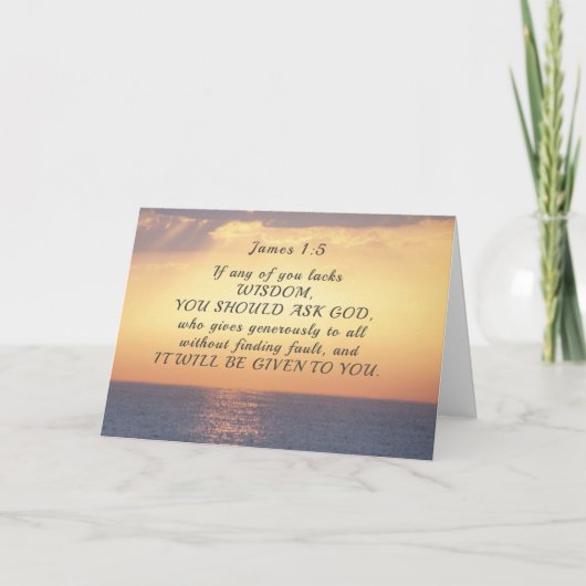 ヤコブ1:5あなたもしの誰もが知恵の聖書の聖句を欠いている カード (正面)